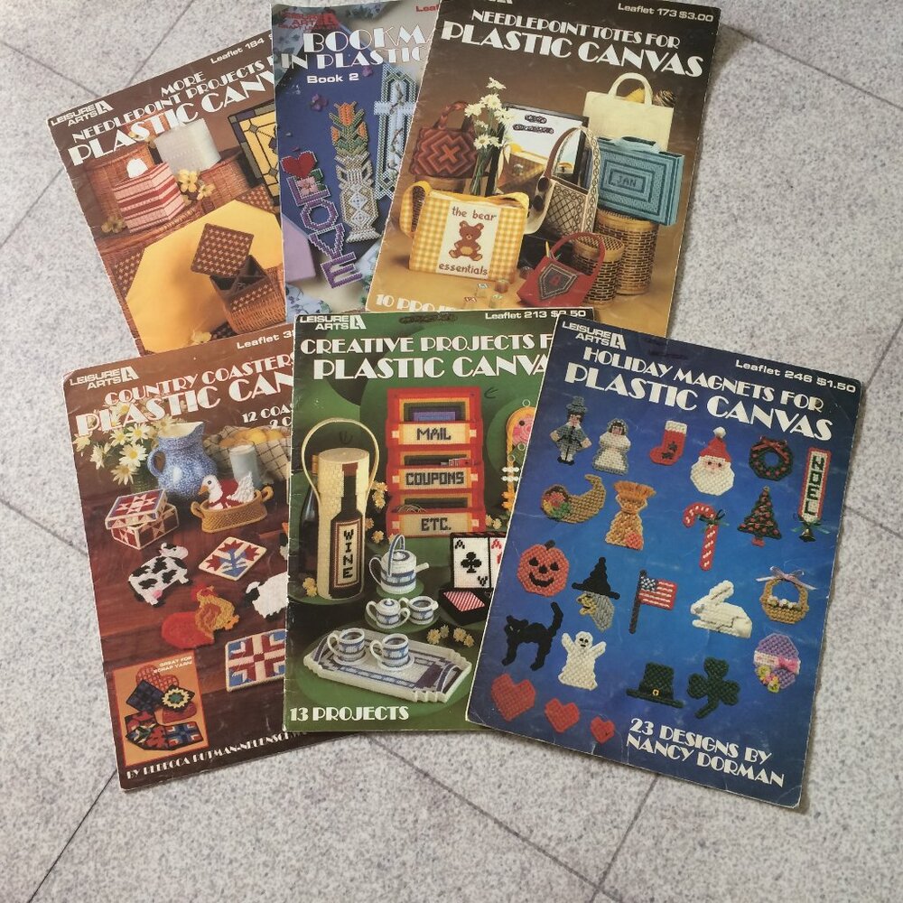 Leisure Arts Plastic Canvas Leaflets Bundle (6)